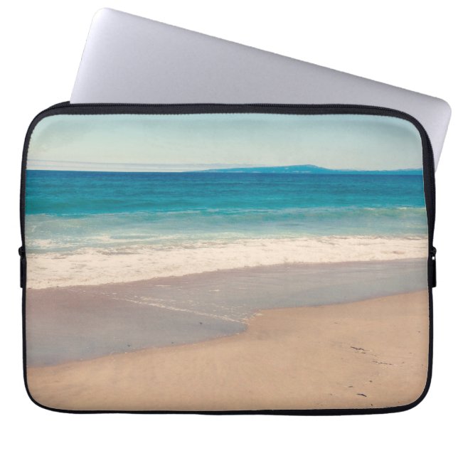 Capa Para Notebook Toalha de Papel Cênica Oceano Azul Foto de Praia (Frente)