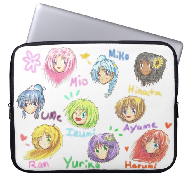 Capa Para Notebook Toda a bolsa de laptop bonito dos musas de Chibi (Frente)