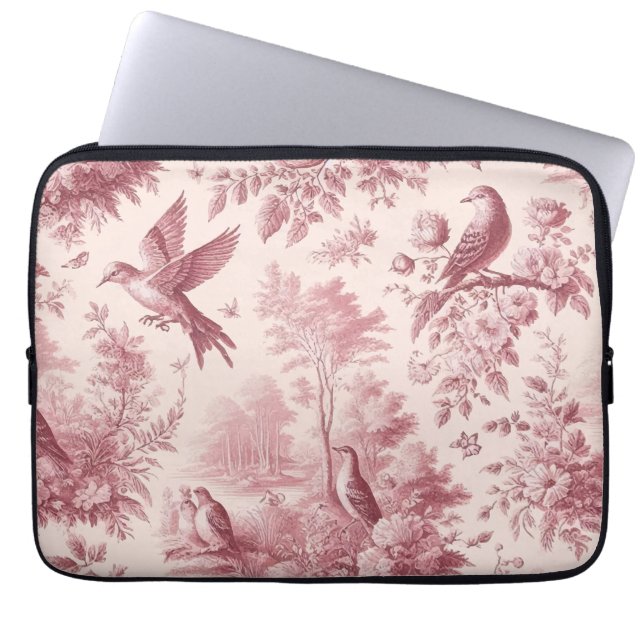 Capa Para Notebook Toile Rosa vintage (Frente)