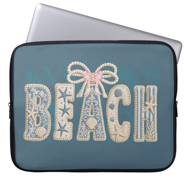 CAPA PARA NOTEBOOK TOM DE AZUL PASTEL VERÃO PRAIA DIZENDO (Frente)