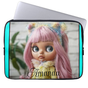Capa Para Notebook Tom neon turquesa brilhante moderno fashion