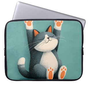 Capa Para Notebook Tomador de Soneca Profissional Gato Divertido Dorm