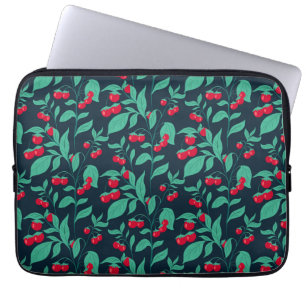Capa Para Notebook Tomates de cereja em padrão nos arbustos