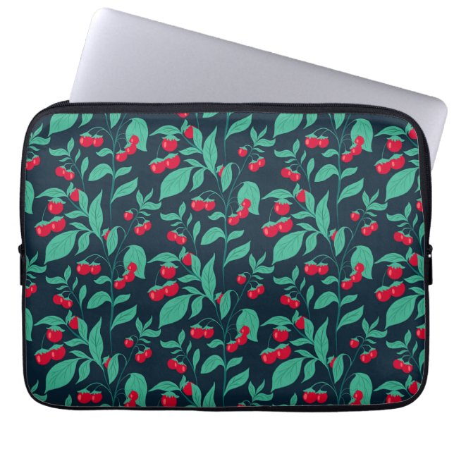 Capa Para Notebook Tomates de cereja em padrão nos arbustos (Frente)