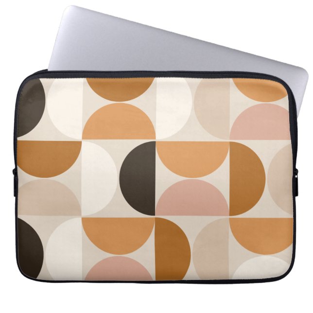 Capa Para Notebook Tons da Terra Marrom do Padrão Retroativo Moderno  (Frente)