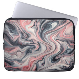 Capa Para Notebook Tons Giratórios de Rosa, Cinza e Branco
