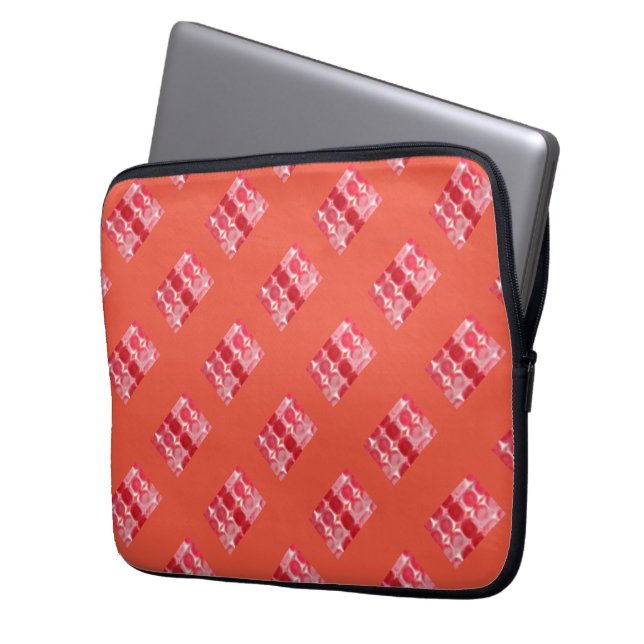 Capa Para Notebook Tons vermelhos em círculo ou buracos, profundidade (Frente Esquerda)