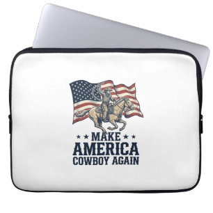 Capa Para Notebook Torne a América Cowboy Novamente Camisa Patriótica