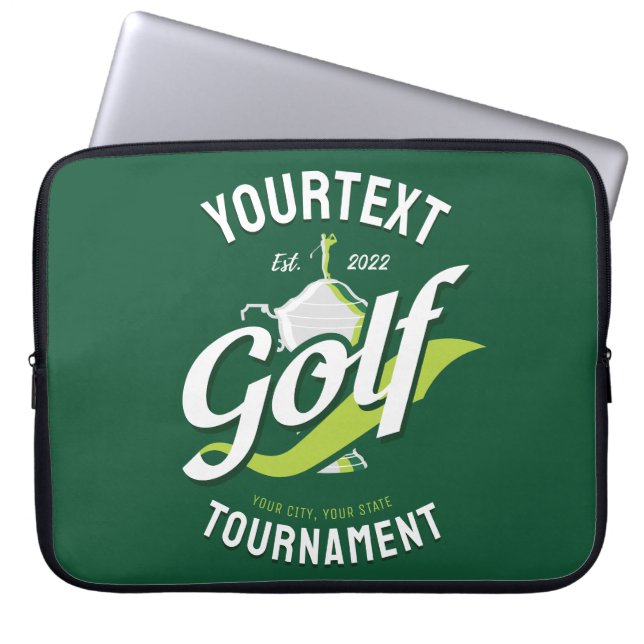 Capa Para Notebook Torneio de Golfe do nome Pro Golf Torphy Golfing (Frente)