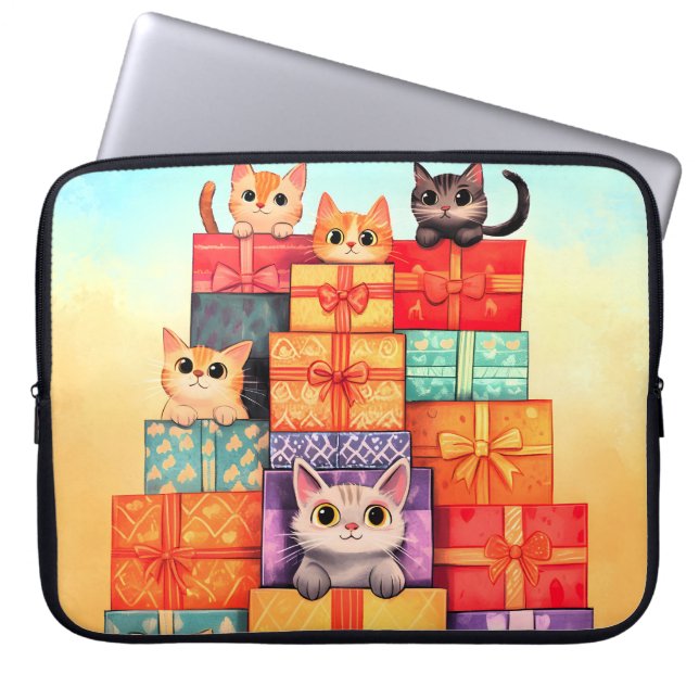 Capa Para Notebook Torre de aniversário do Meow Gift (Frente)