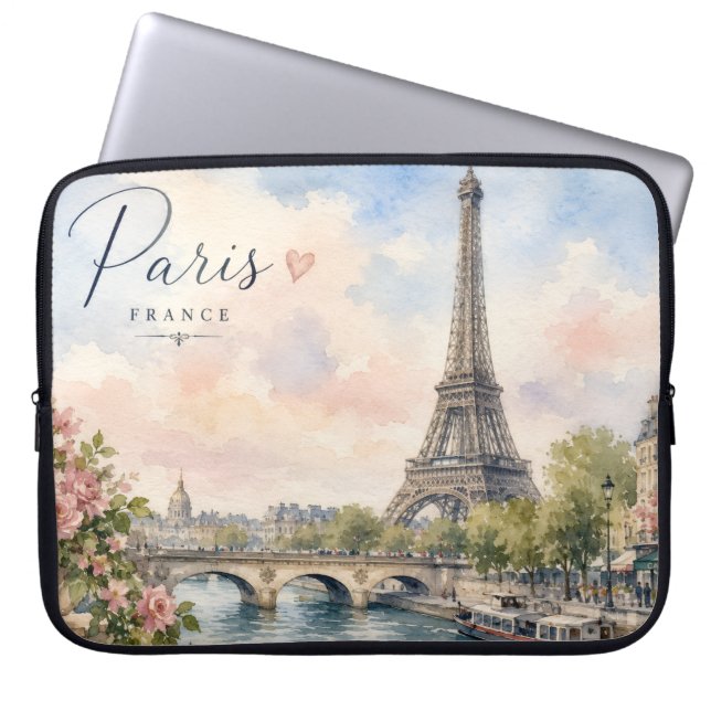 Capa Para Notebook Torre Eiffel rio seine Paris França  (Frente)