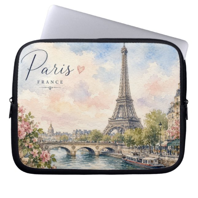 Capa Para Notebook Torre Eiffel rio seine Paris França  (Frente)