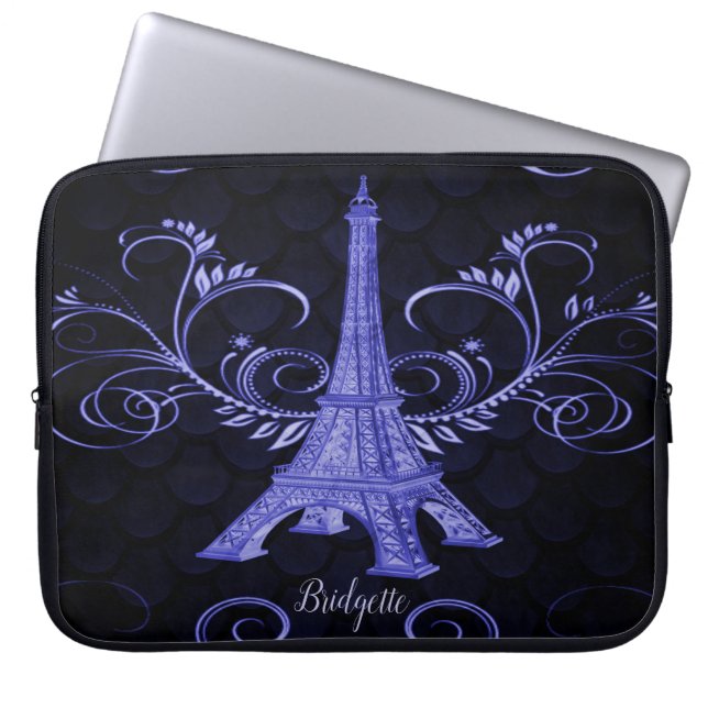 Capa Para Notebook Torre Eiffel Torre Roxo (Frente)