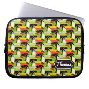 Capa Para Notebook Toucans colorido adiciona seu nome