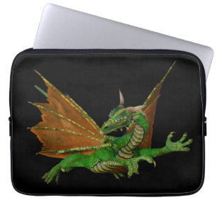 Capa Para Notebook Trabalho de arte de Fantasia do Dragão Verde