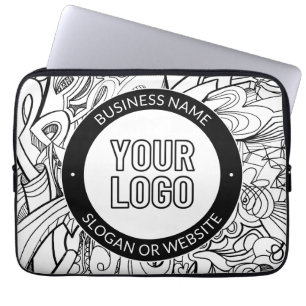 Capa Para Notebook Trabalho de arte de linha moderna e seu logotipo c
