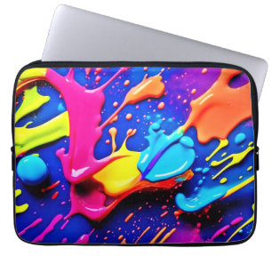 Capa Para Notebook Trabalho de arte de Splatter de Tinta Neon Vibrant