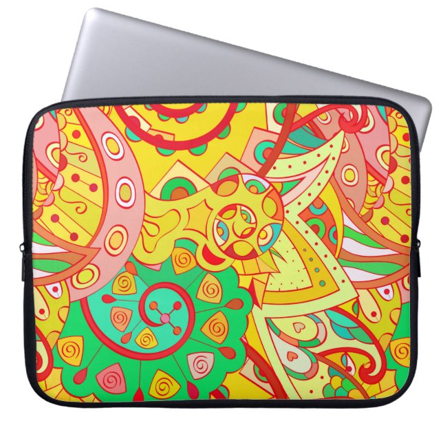 Capa Para Notebook Tracery padrão perfeito. Mehndi design. Co étnico (Frente)