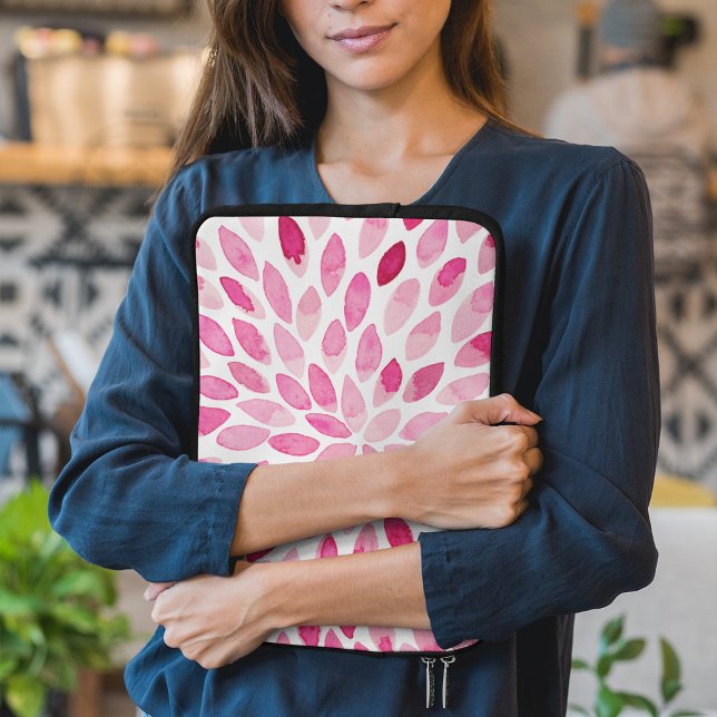 Capa Para Notebook Traços de pincel de aquarela - paleta rosa (Criador carregado)