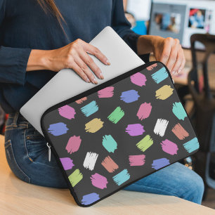 Capa Para Notebook Traços de Pincel de Tinta, Traços Coloridos do Pin