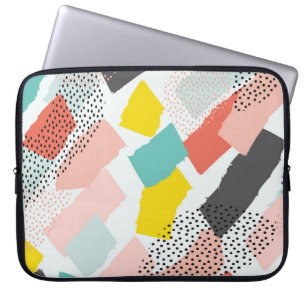 Capa Para Notebook Traços de pincel: padrão de safra.