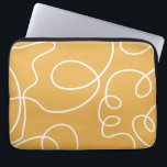 Capa Para Notebook Traços Mínimos de Linha Moderna Amarelo<br><div class="desc">Traços de pincel de Abstrato meio século moderno do do  - Linha mínima - amarelo de mostarda.</div>