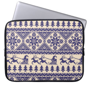 Capa Para Notebook Tradição Nórdica: Design de Padrão Invisível