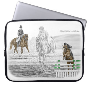 Capa Para Notebook Treinamento em Combinação de Cavalos de Eventos de