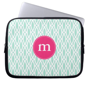 Capa Para Notebook Treliça moderna azul do Aqua elegante