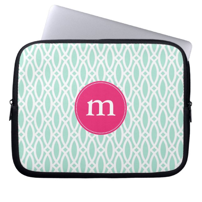 Capa Para Notebook Treliça moderna azul do Aqua elegante (Frente)
