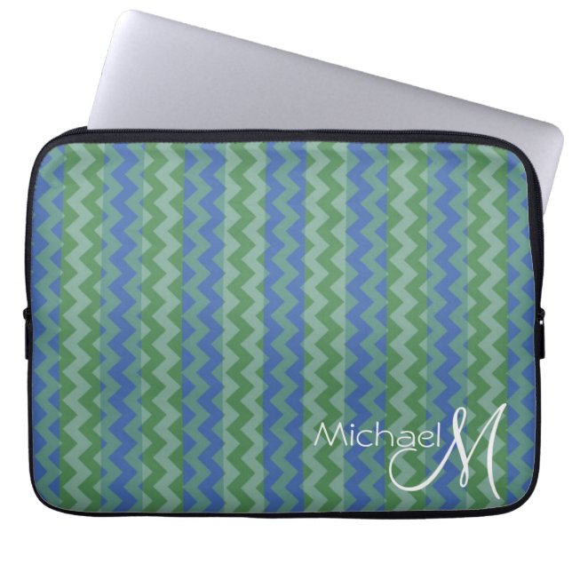 Capa Para Notebook Trendy Chevron Zigzag Monograma Personalizado 8 (Frente)