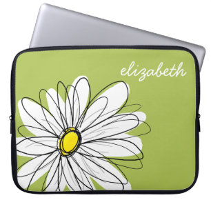 Capa Para Notebook Trendy Daisy Floral Illustração - limão e amarelo