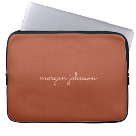 Capa Para Notebook Trendy Monograma | Laranja Queimada + Nome do Scri