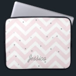 Capa Para Notebook Trendy Pastel Pink Chevron Dotty Personalizado<br><div class="desc">Doce gíria de tendência e padrão de pontos.</div>