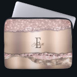 Capa Para Notebook Trendy Rosa Dourado Diamantes Monograma de Brilho<br><div class="desc">O padrão de ouro de rosa de Trendy e diamantes com seu monograma e nome. A ideia de presente legal perfeita para ela em qualquer ocasião.</div>