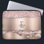 Capa Para Notebook Trendy Rosa Dourado Diamantes Monograma de Brilho<br><div class="desc">O padrão de ouro de rosa de Trendy e diamantes com seu monograma e nome. A ideia de presente legal perfeita para ela em qualquer ocasião.</div>