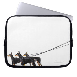 Capa Para Notebook Três Dobermans na trela
