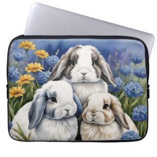 Capa Para Notebook Três Pequenos Eletrônicos de Lop Bunnies