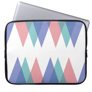 Capa Para Notebook Triângulos azuis e corais