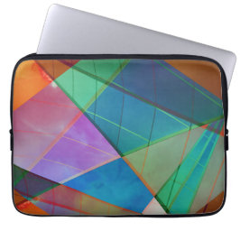 Capa Para Notebook Triângulos modernos e coloridos, formas trapezoide
