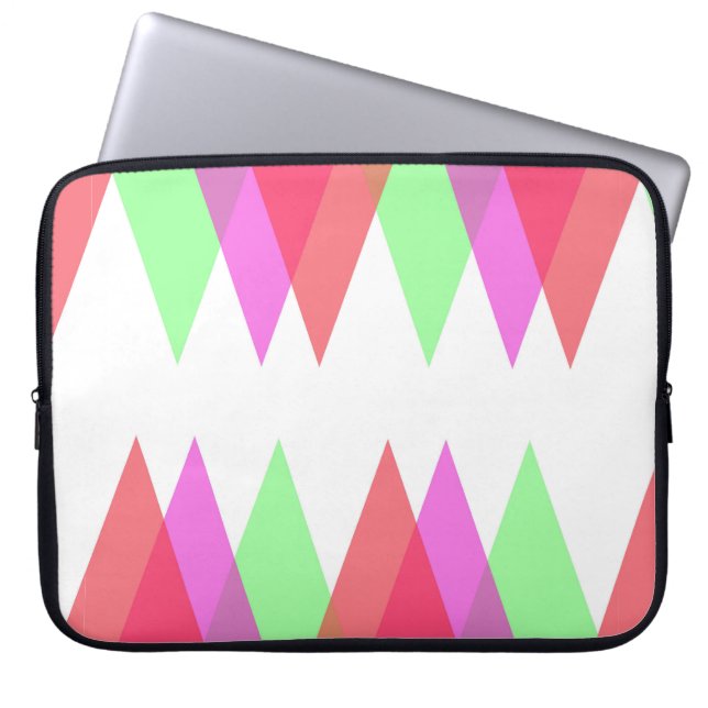 Capa Para Notebook Triângulos vermelhos e verdes (Frente)