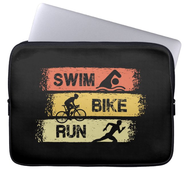 Capa Para Notebook Triathlon - Natação Bike Run (Frente)