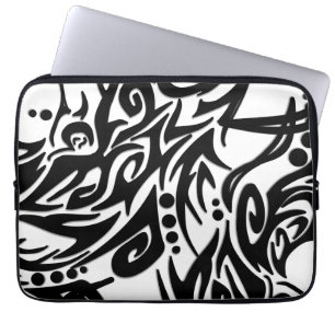 Capa Para Notebook Tribal abstrato Black