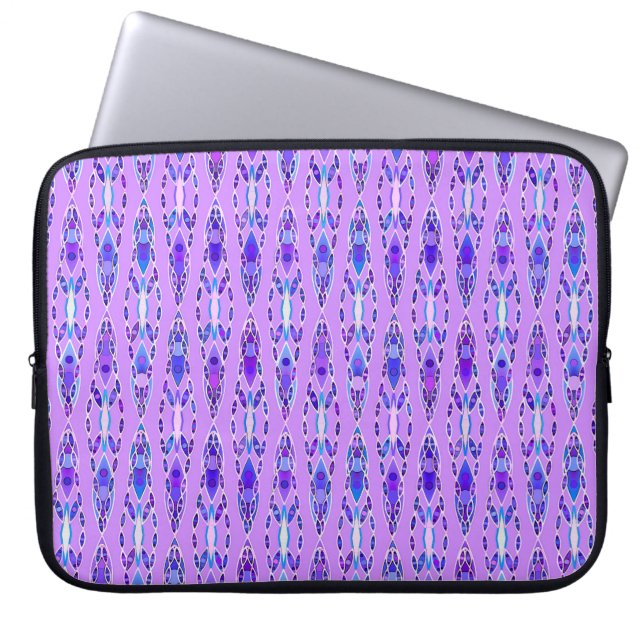 Capa Para Notebook Tribal Batik - Lavanda, Azul e Violeta (Frente)