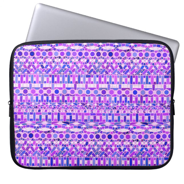 Capa Para Notebook Tribal Batik - tons violeta roxa (Frente)