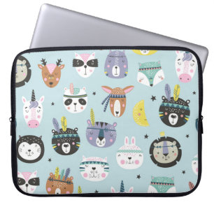 Capa Para Notebook Tribal Cute Animal: Padrão Boho