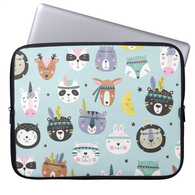 Capa Para Notebook Tribal Cute Animal: Padrão Boho (Frente)