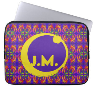 Capa Para Notebook Tribal Fiery & Your Initials Logo Eclipse