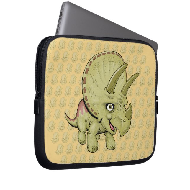 Capa Para Notebook Triceratops Cartoon (Frente Esquerda)