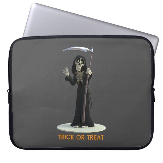 Capa Para Notebook Trick or Treat. Cartoon Grim Reaper (Frente)